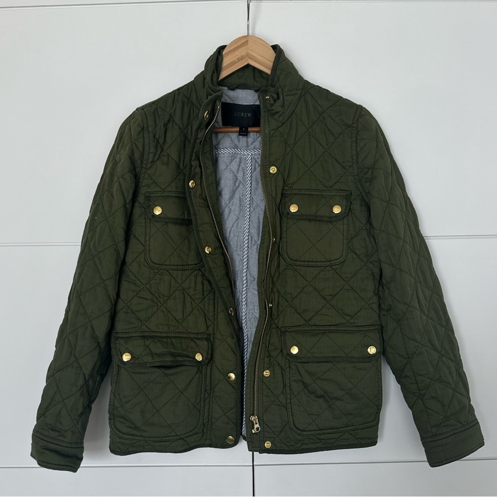 J. CREW women’s olive green jacket -SMALL NEW/EUC